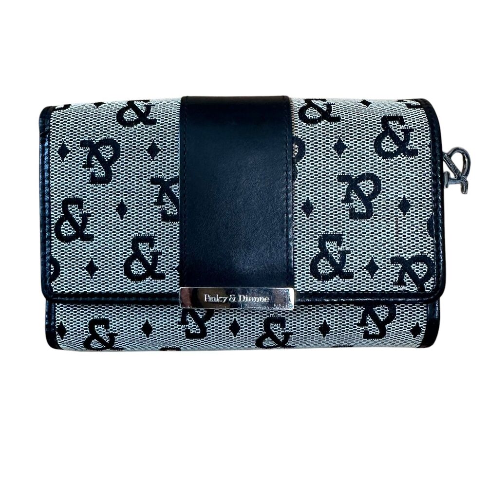 Pinky & Dianne Japanese Luxury Tan Black & Logo Trifold Wallet